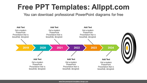 Target Chevron Arrows PPT Diagram