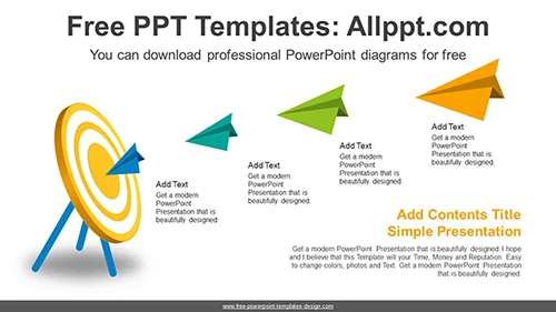 Target Paper Planes PowerPoint Diagram