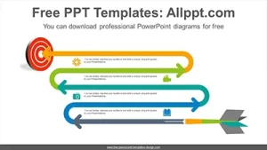 Targeting curved arrow PowerPoint Diagram Template
