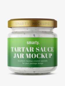 Tartar sauce jar mockup