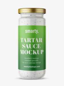 Tartar sauce jar mockup
