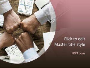Teamwork in Workplace PowerPoint Template