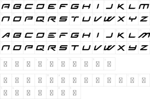 Mapa de caracteres da fonte Tenex Font
