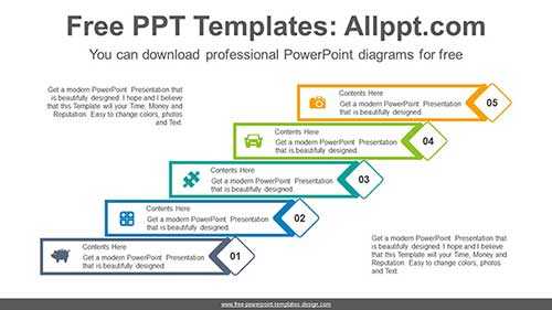 Text Boxes Stairs PowerPoint Diagram