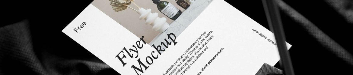 Textile background flyer mockup - Instant Download