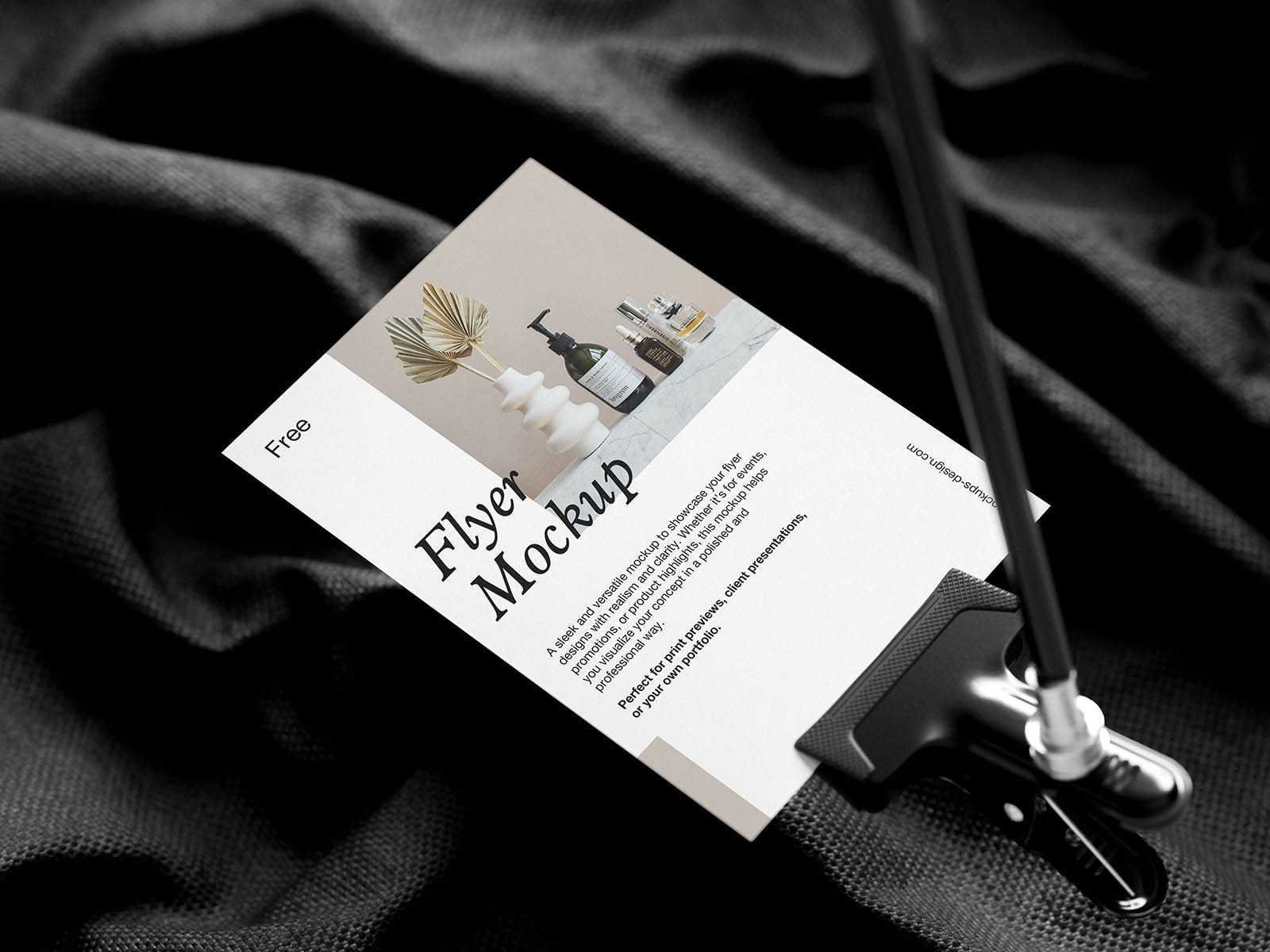 Textile background flyer mockup - Instant Download