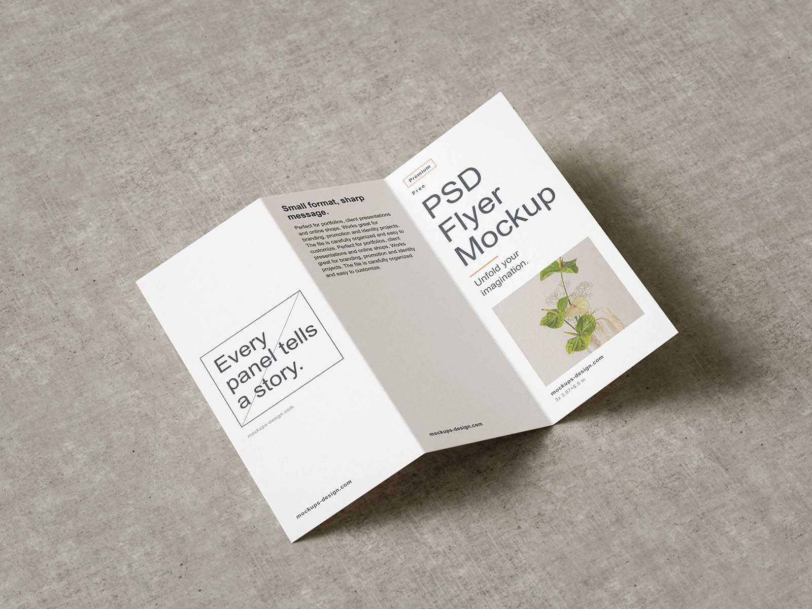 Textured trifold brochure mockup - Instant Download