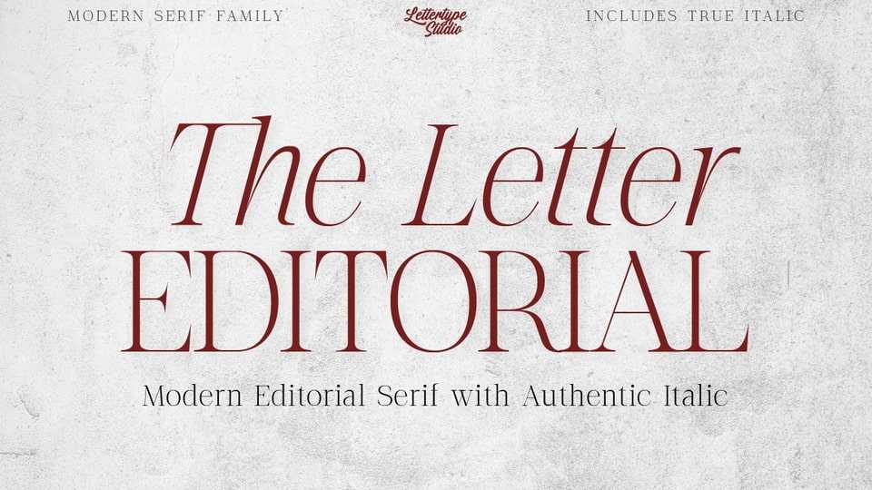 The Letter Editorial Font › Fontesk