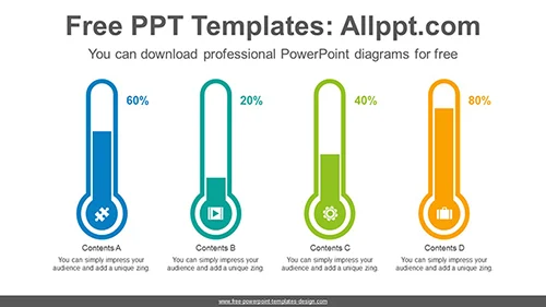 Thermometer bar chart PowerPoint Diagram Template