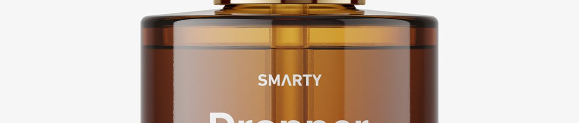 Thick bottle with dropper mockup / amber