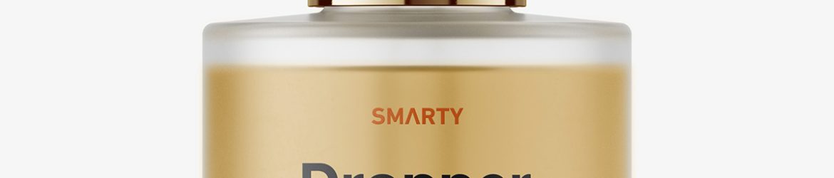 Thick bottle with dropper mockup / frosted