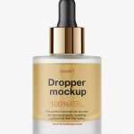 Thick bottle with dropper mockup / frosted