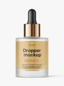 Thick bottle with dropper mockup / frosted