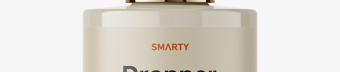 Thick bottle with dropper mockup / glossy