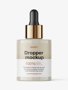 Thick bottle with dropper mockup / glossy