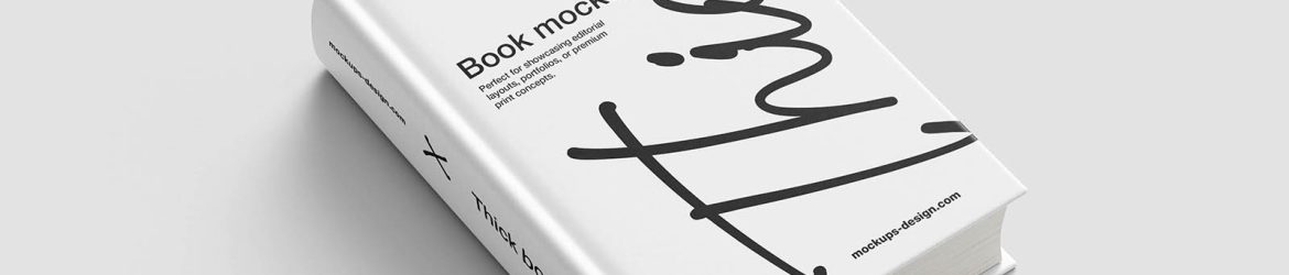 Thick hardcover book mockup