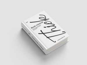 Thick hardcover book mockup