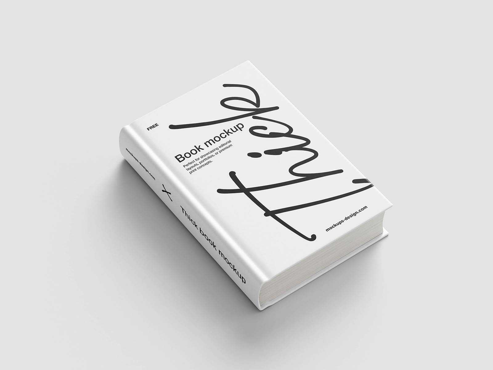 Thick hardcover book mockup