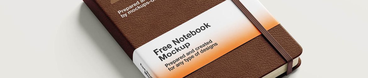 Thick leather notebook mockup Thick leather notebook mockup