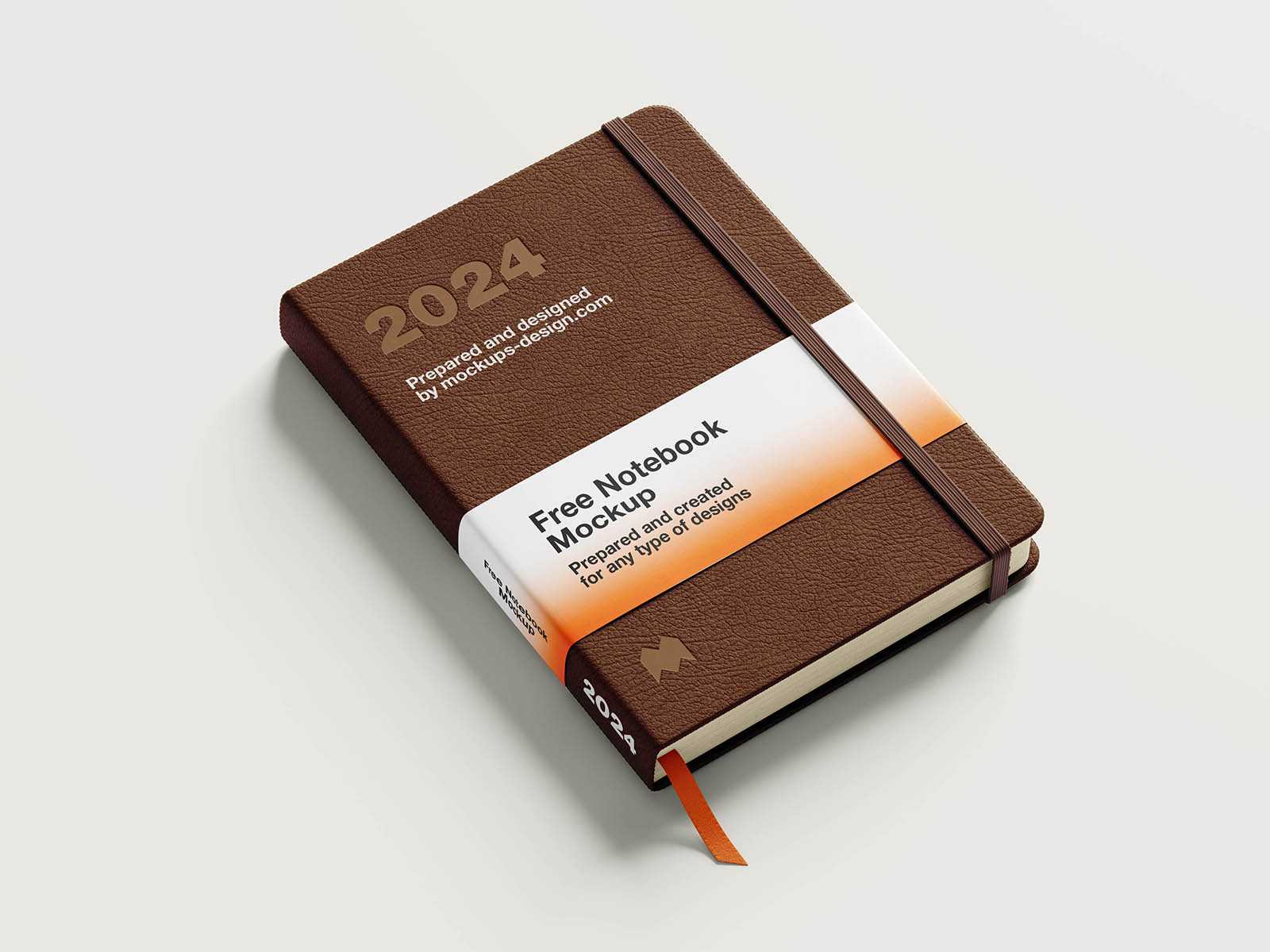 Thick leather notebook mockup
