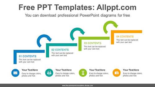 Thick Linear Stairs PowerPoint Diagram Template