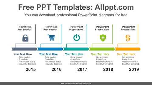Thin Chevron arrows PowerPoint Diagram