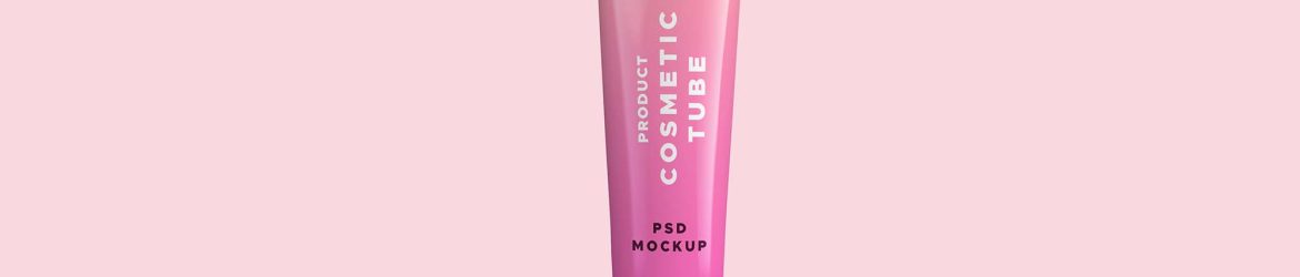Thin Cosmetic Tube Mockup (PSD)