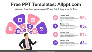 Thinking Bubble List PPT Diagram