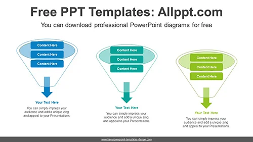 Three Banner Funnel PowerPoint Diagram