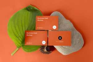 Three Business Cards Mockup (PSD)