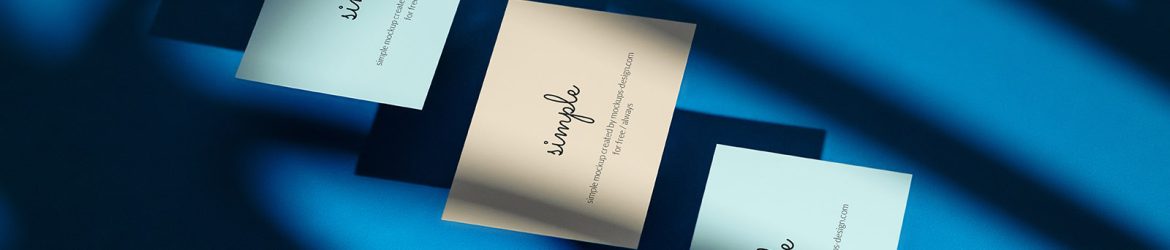 Three business cards with shadow mockup