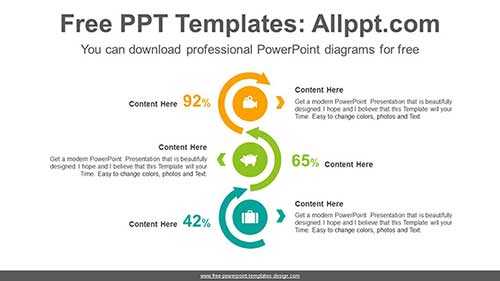 Three Circular Arrow PPT Diagram