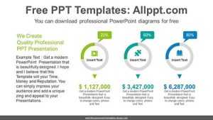 Three Doughnut Charts PPT Diagram