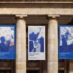 Three hanging banners mockup