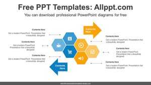 Three hexagon symmetric PowerPoint Diagram