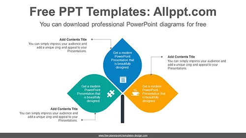 Three leaves PowerPoint Diagram Template