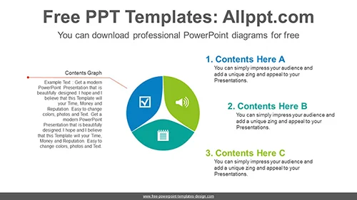 Three Petals circle PowerPoint Diagram
