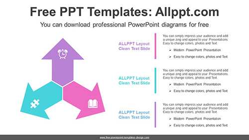 Three Radial Arrow PPT Diagram