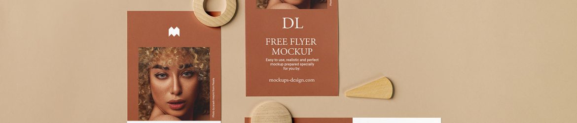 Three single DL flyers mockup