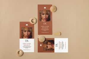 Three single DL flyers mockup
