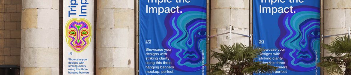 Three vertical banners mockup