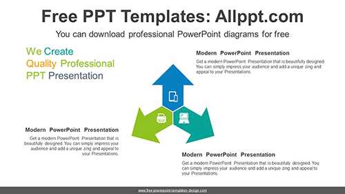 Three-Way Arrow PowerPoint Diagram