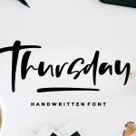Thursday Vibes Brush Font - Fonte Grátis Thursday Vibes Brush Font