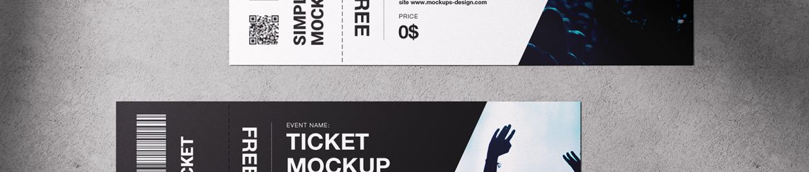 Tickets on concrete background mockup Tickets on concrete background mockup