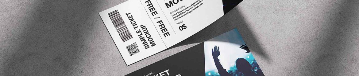 Tickets on Concrete Mockup