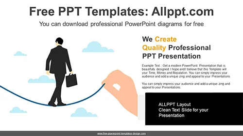Tightrope Businessman PowerPoint Diagram