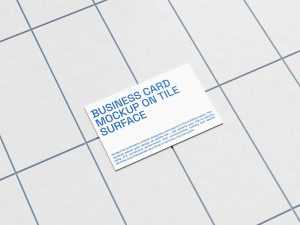 Tiled surface business card mockup