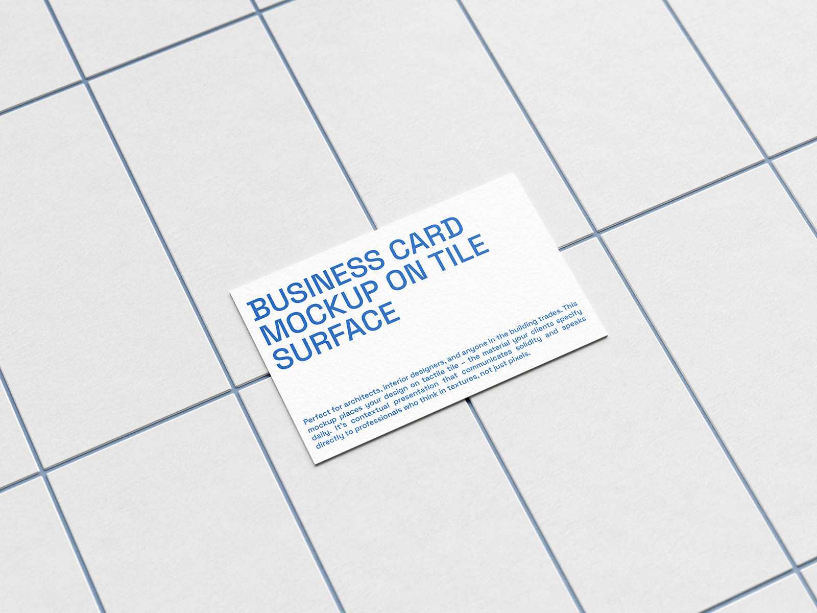 Tiled surface business card mockup