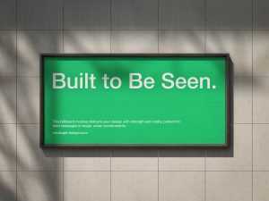 Tiled wall billboard mockup