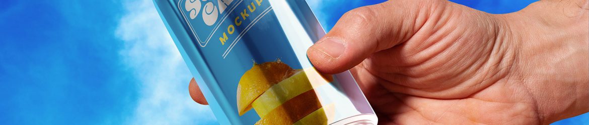 Tin Can In Hand Mockup